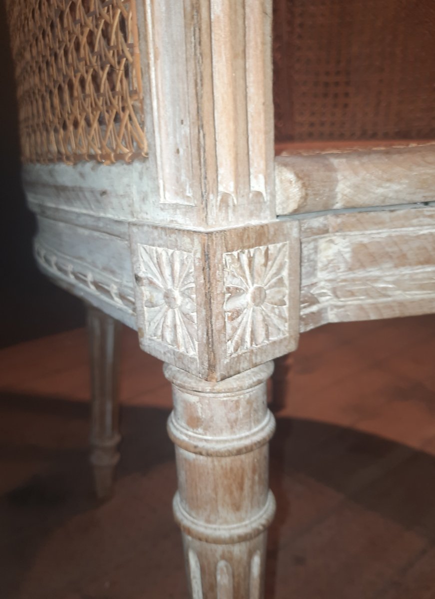 Bergere Louis XVI canné à haut dossier-photo-6