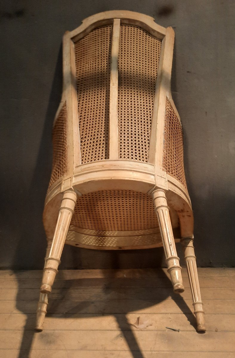 Bergere Louis XVI canné à haut dossier-photo-8
