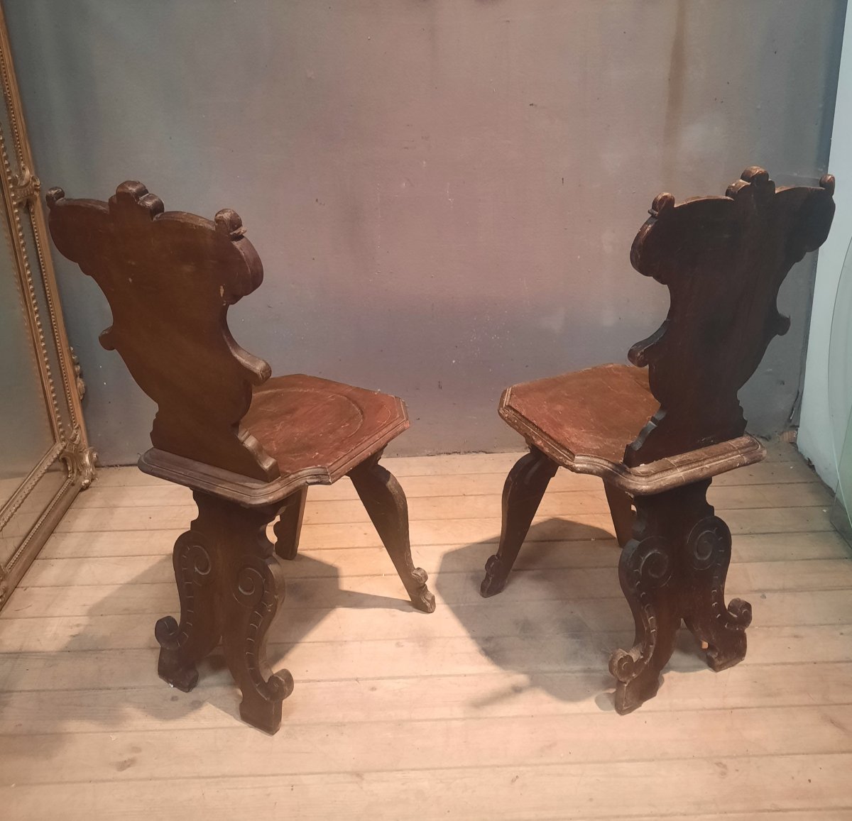 Paire de chaise escabelle -photo-6
