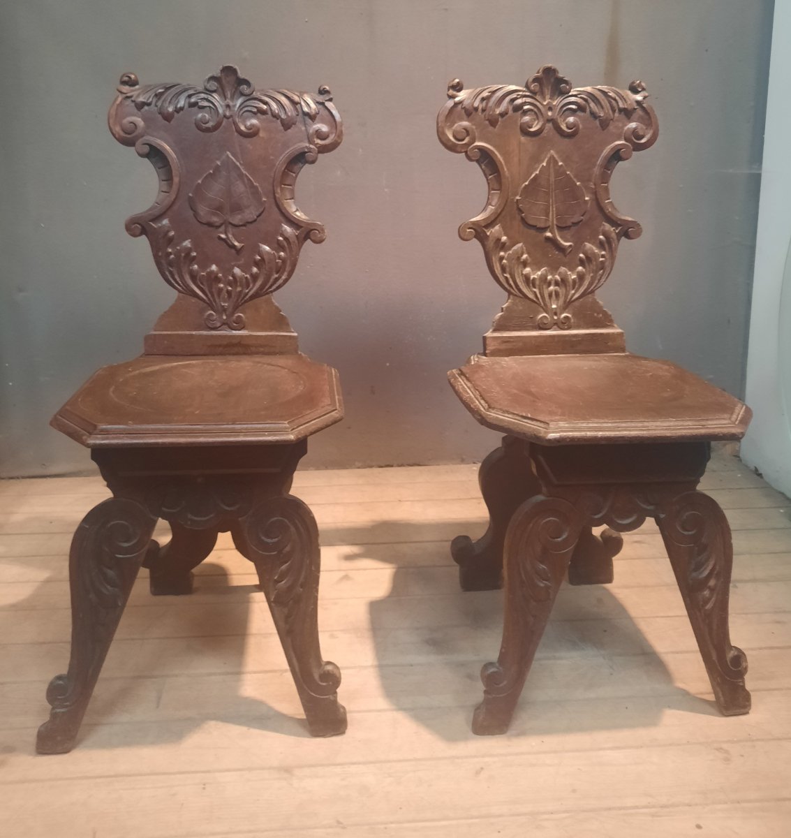 Paire de chaise escabelle 