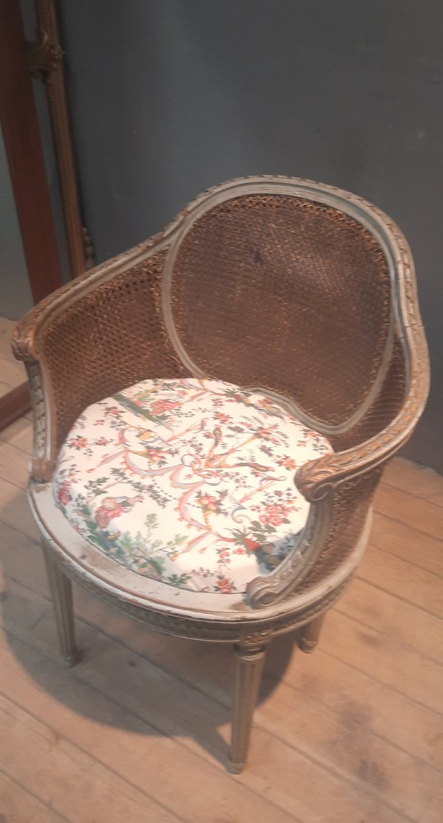Louis XVI-style Cane Armchair -photo-4