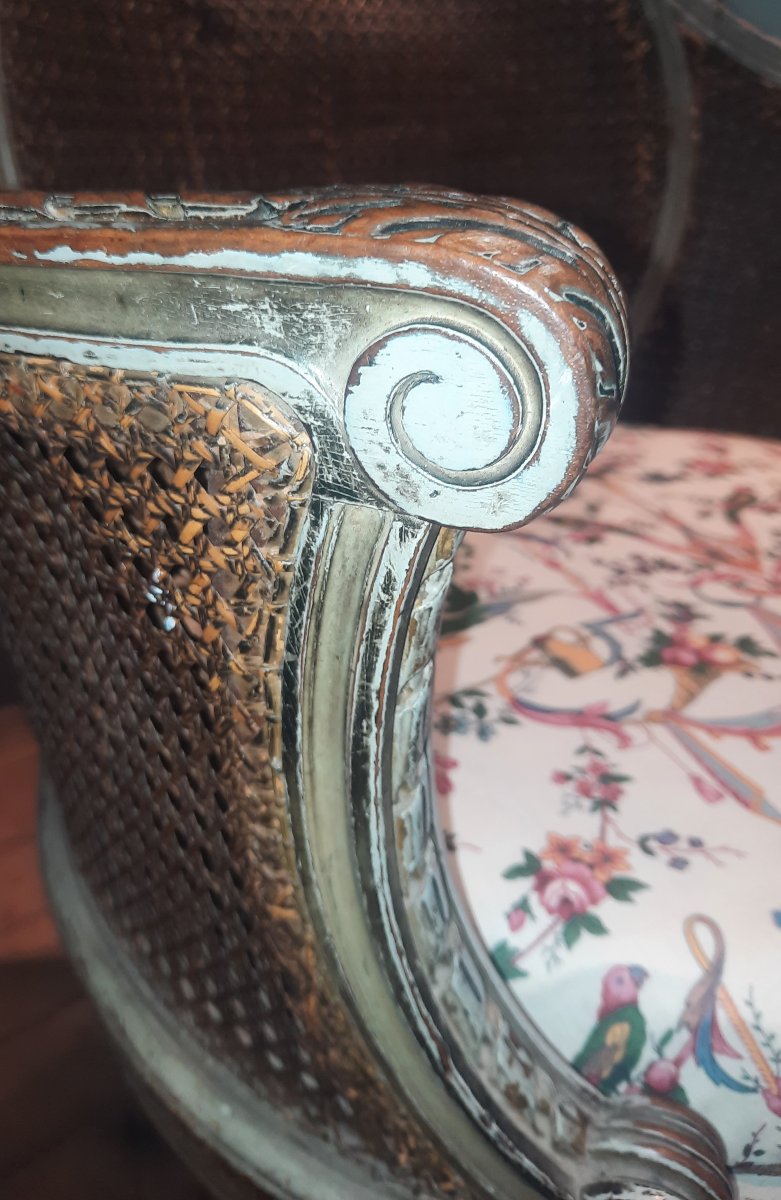 Louis XVI-style Cane Armchair -photo-3