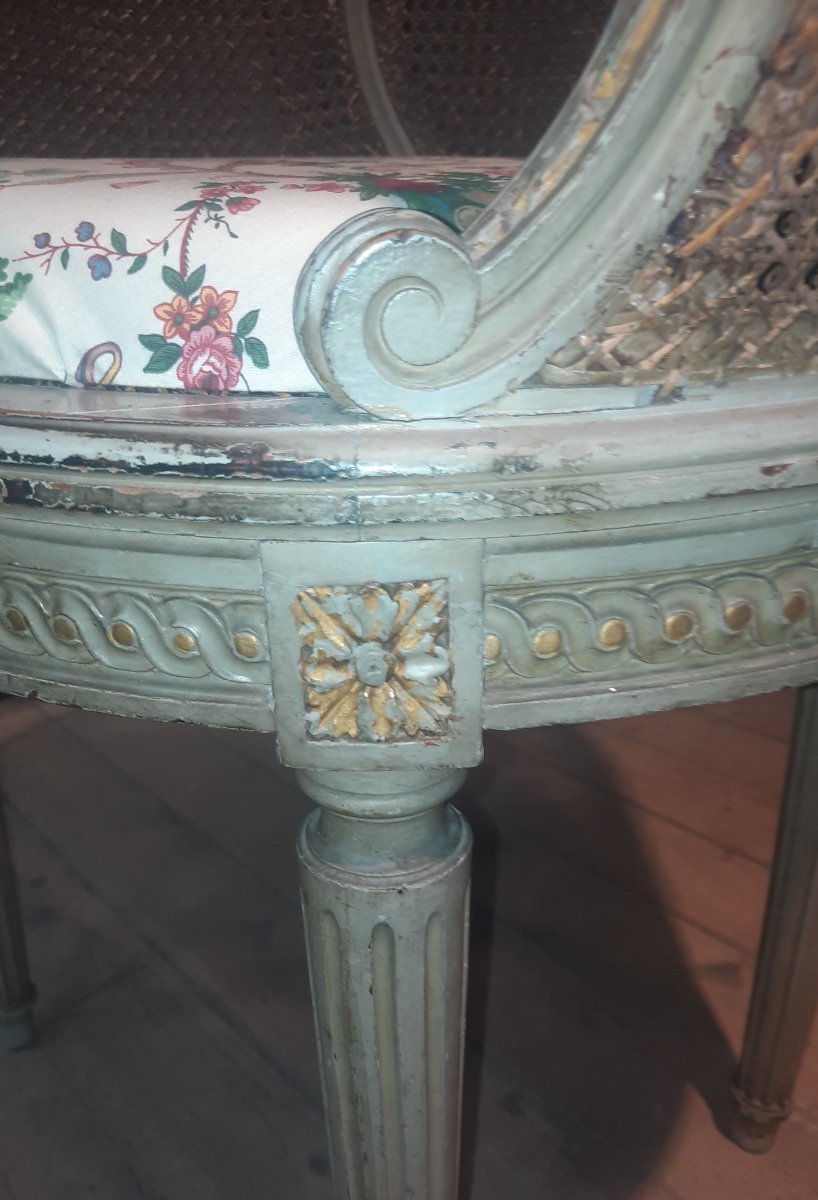 Louis XVI-style Cane Armchair -photo-7