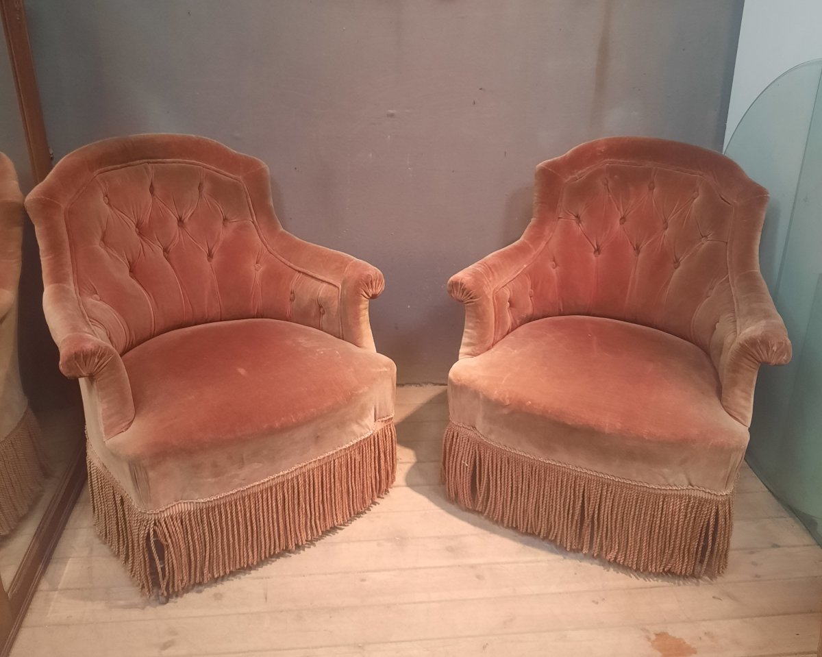 Paire de fauteuil crapaud