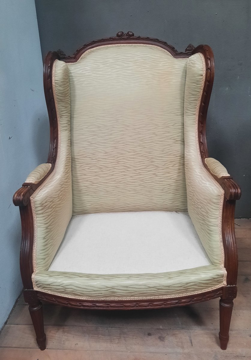 Pair Of Louis XVI-style Wingback Chairs -photo-2