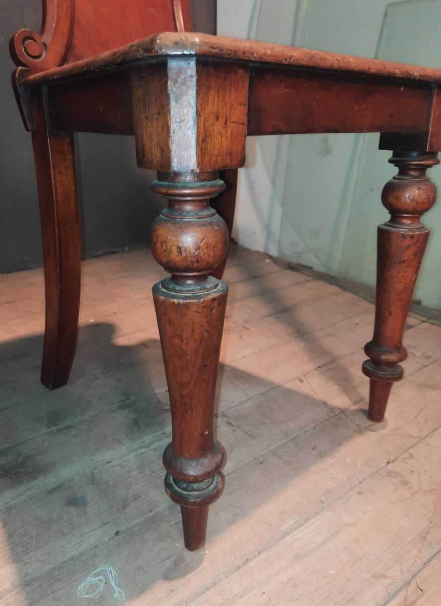 Paire dd chaise en bois massif genre escabelle-photo-2