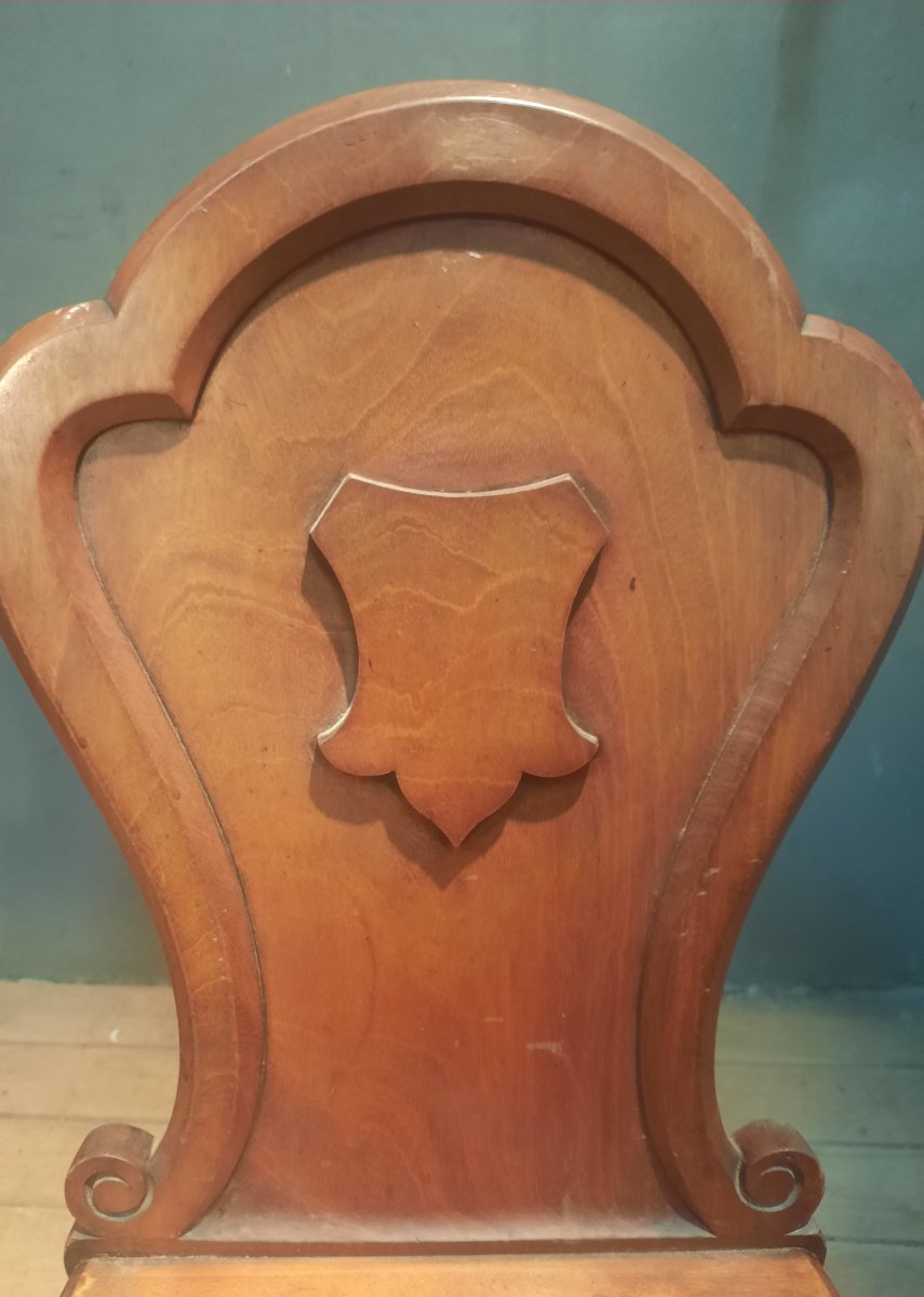 Paire dd chaise en bois massif genre escabelle-photo-3