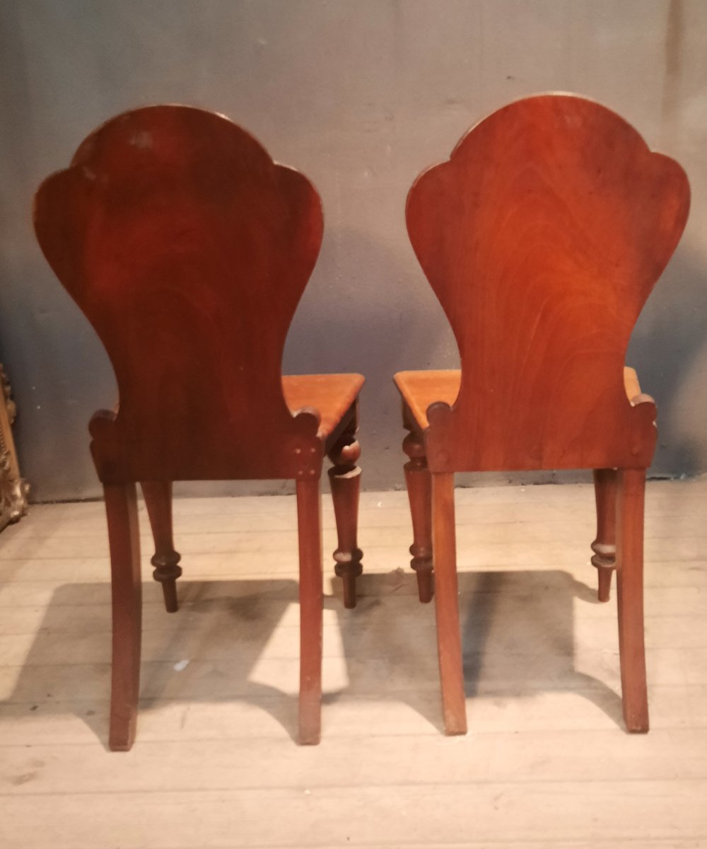 Paire dd chaise en bois massif genre escabelle-photo-4