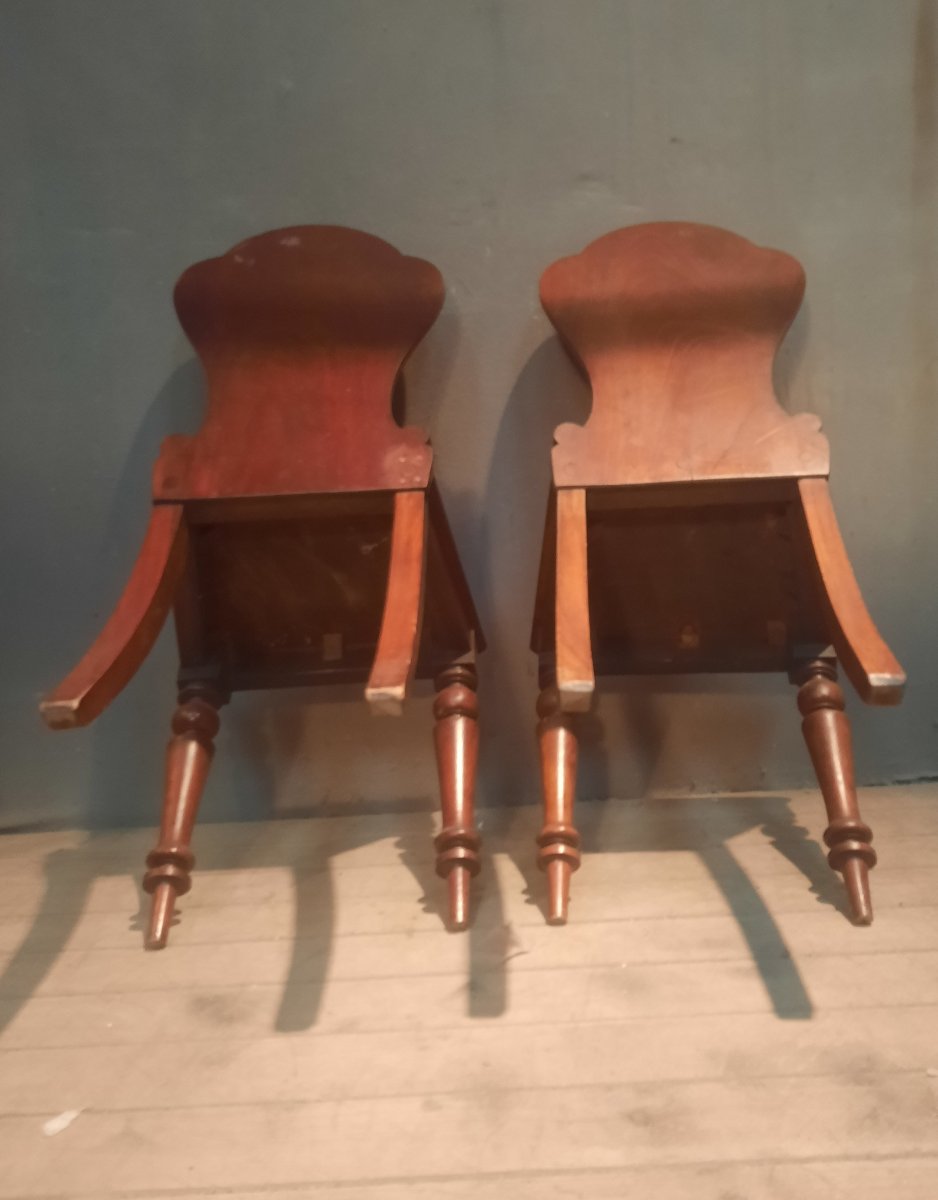 Paire dd chaise en bois massif genre escabelle-photo-7