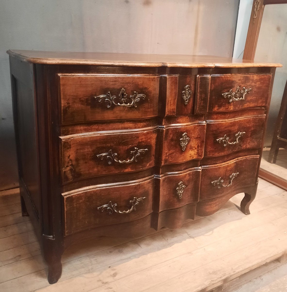 Commode d epoque Louis XV en bois massif -photo-2