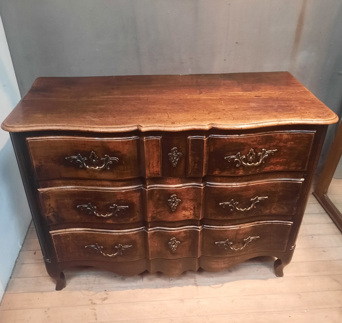 Commode d epoque Louis XV en bois massif -photo-4