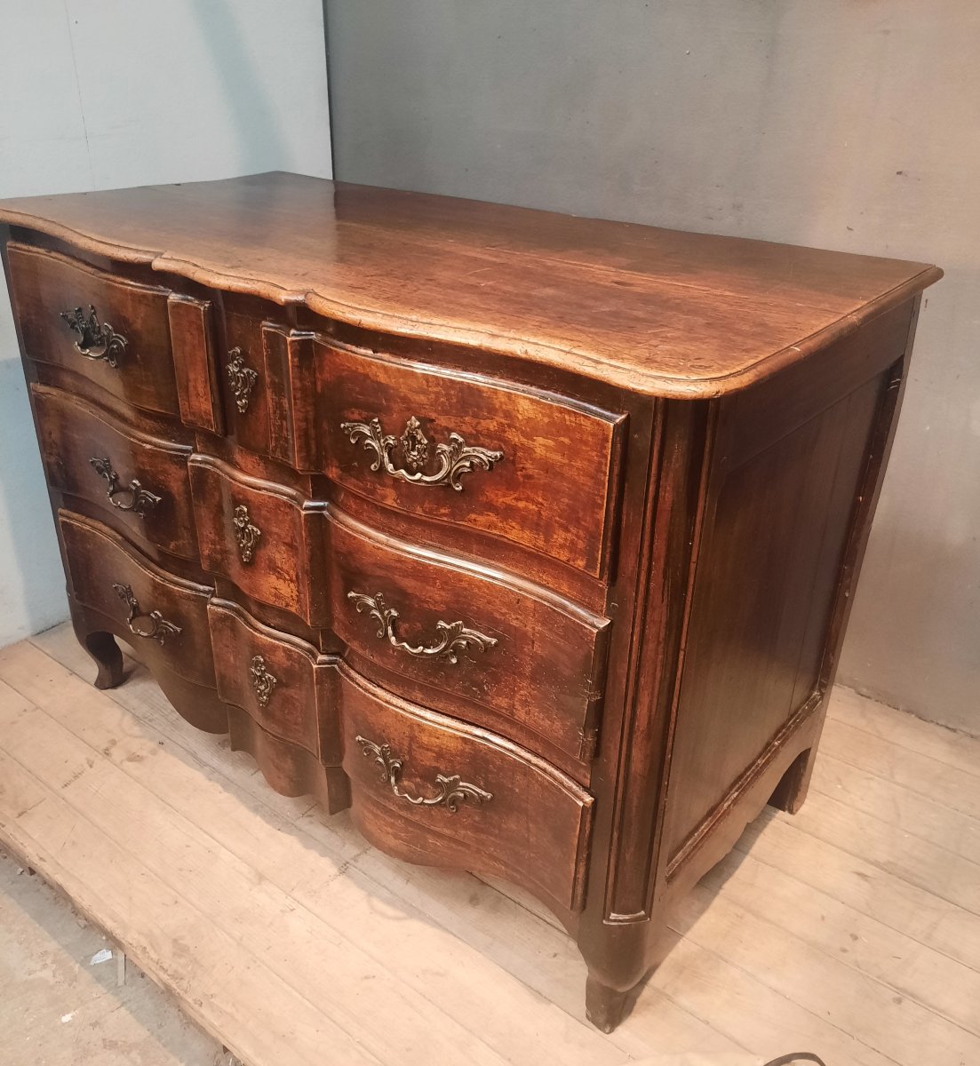 Commode d epoque Louis XV en bois massif -photo-6