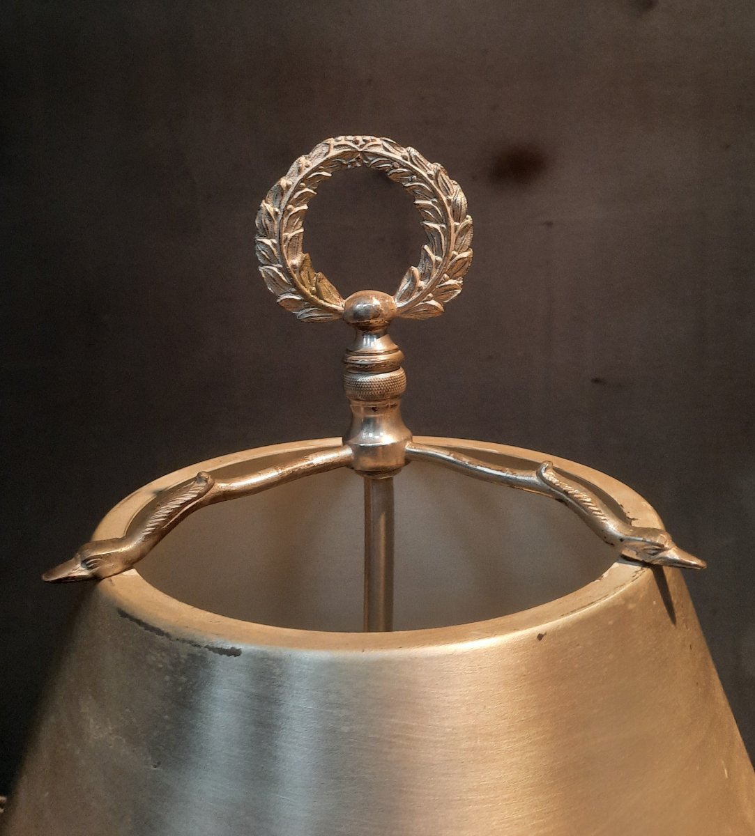 Lampe bouillotte en métal argenté  de style Louis XVI -photo-4