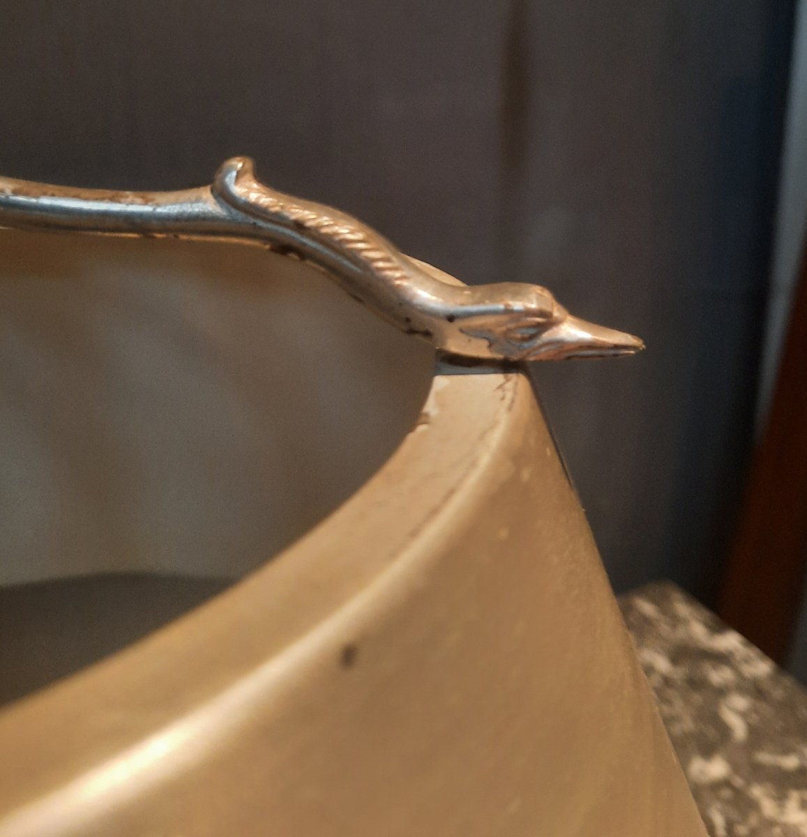 Lampe bouillotte en métal argenté  de style Louis XVI -photo-6