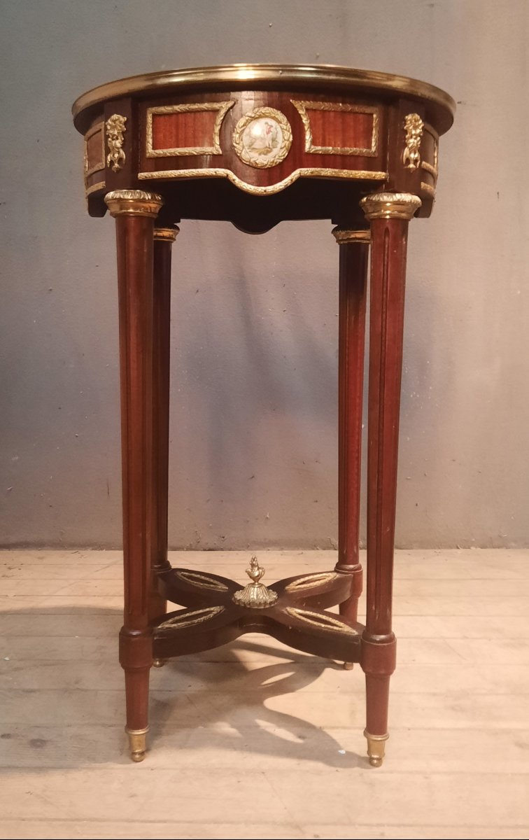 Table de salon  marquettée de style Louis XVI -photo-4