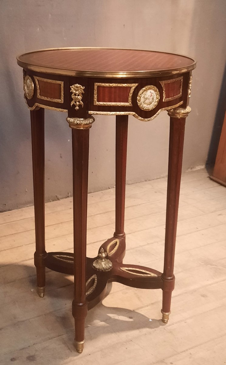 Table de salon  marquettée de style Louis XVI -photo-6