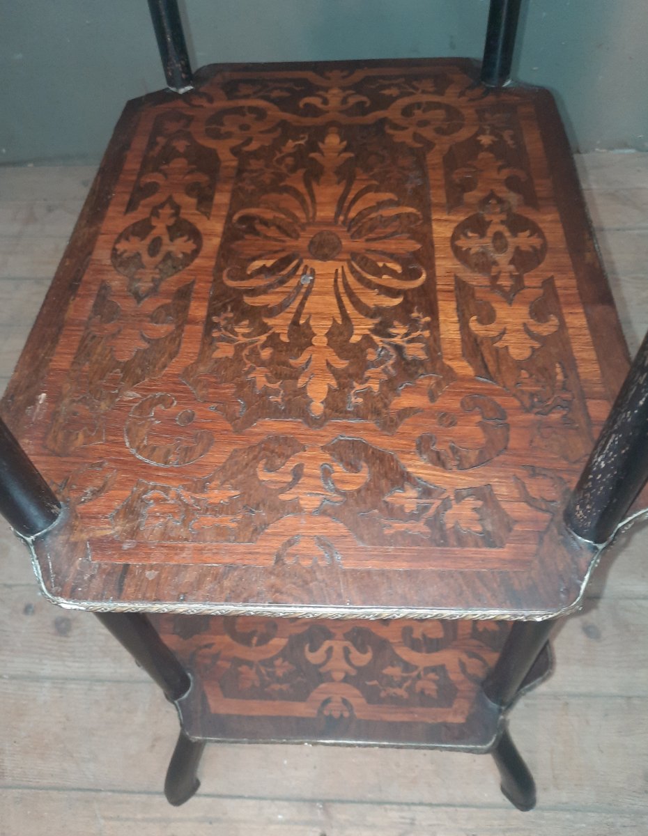 Napoleon III-style Side Table With Marquetry -photo-3