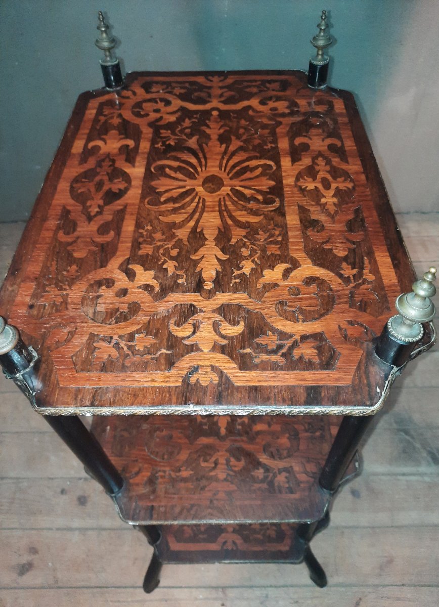 Napoleon III-style Side Table With Marquetry -photo-7