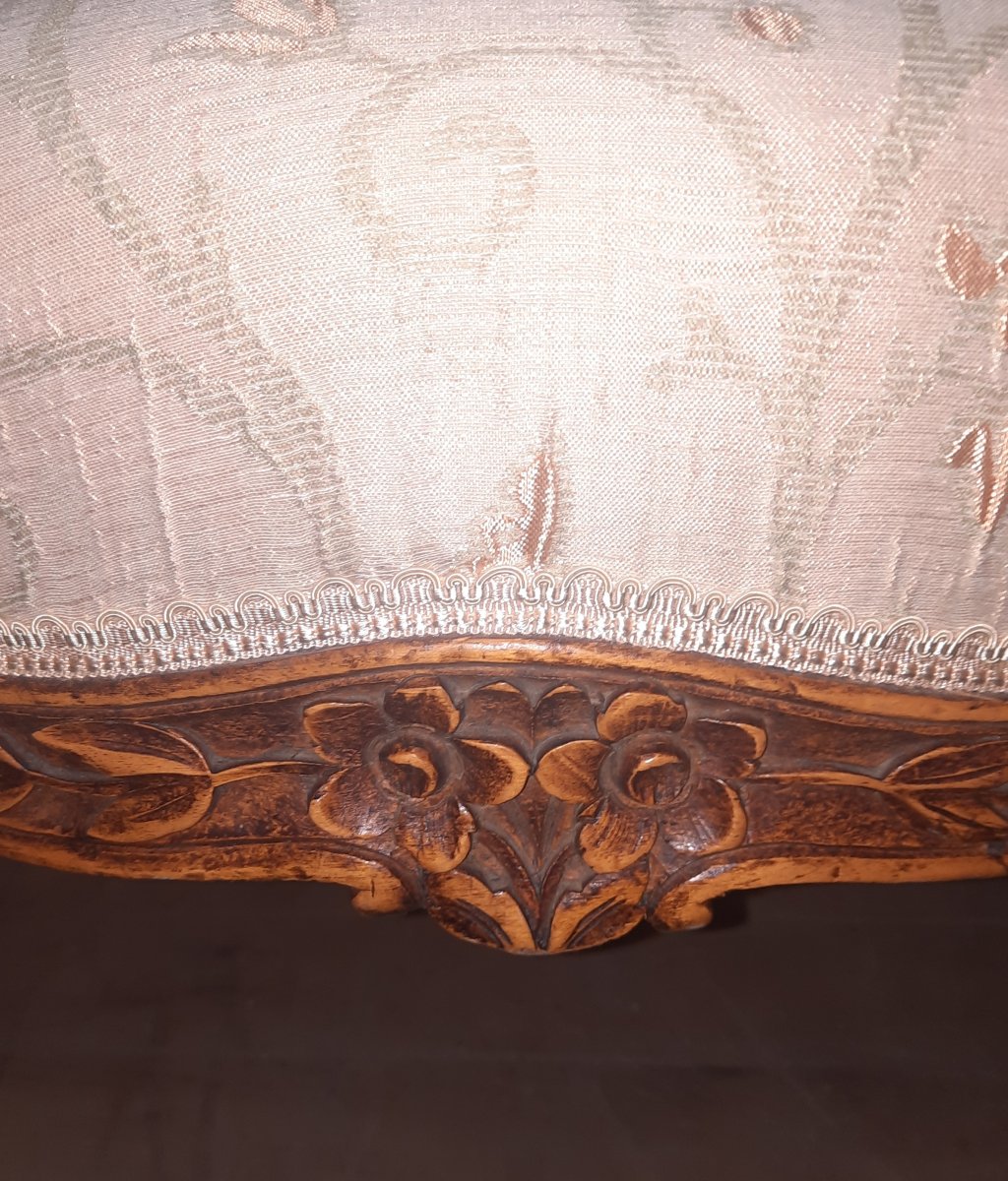 Pair Of Louis XV-style Upholstered Armchairs -photo-4