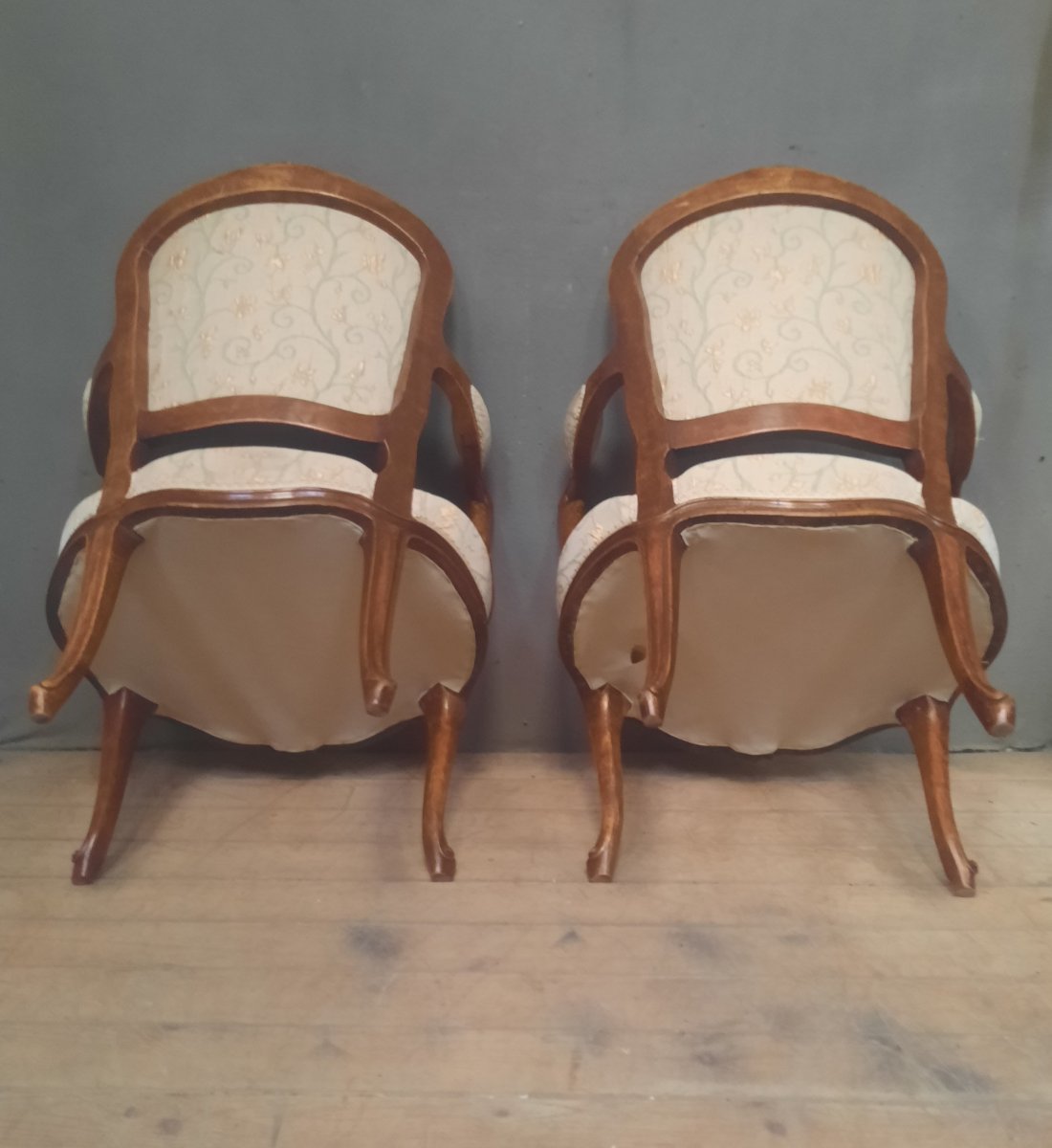 Pair Of Louis XV-style Upholstered Armchairs -photo-6