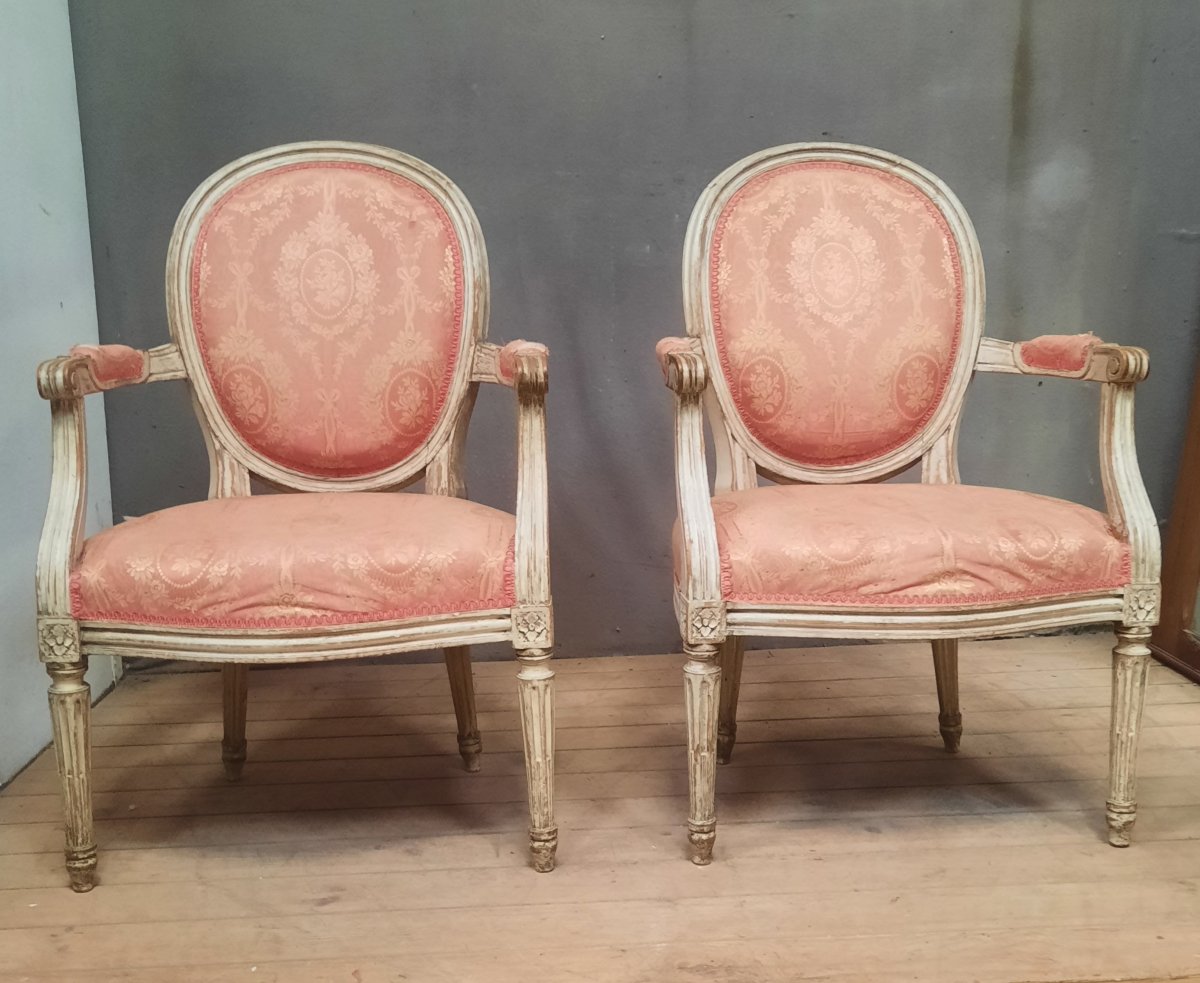 Pair Of Louis XVI-style Armchairs From The Nineteenth Century -photo-4