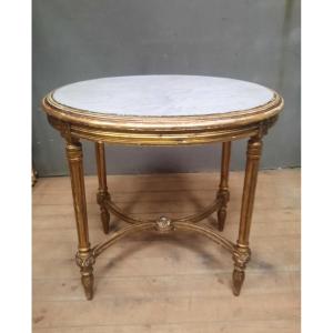 Louis XVI Style Oval Giltwood Coffee Table
