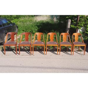 Set Of 6 Cherrywood Gondola Chairs