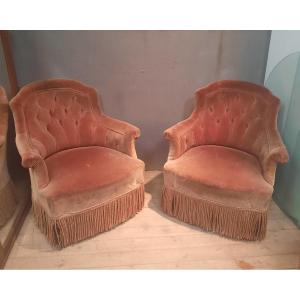 Paire de fauteuil crapaud
