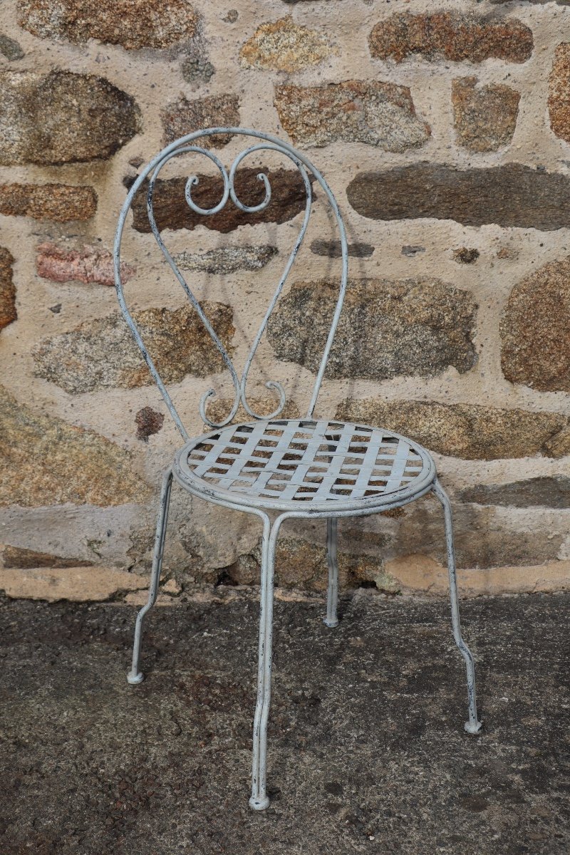 Series Of 6 Wrought Iron Garden Chairs-photo-2