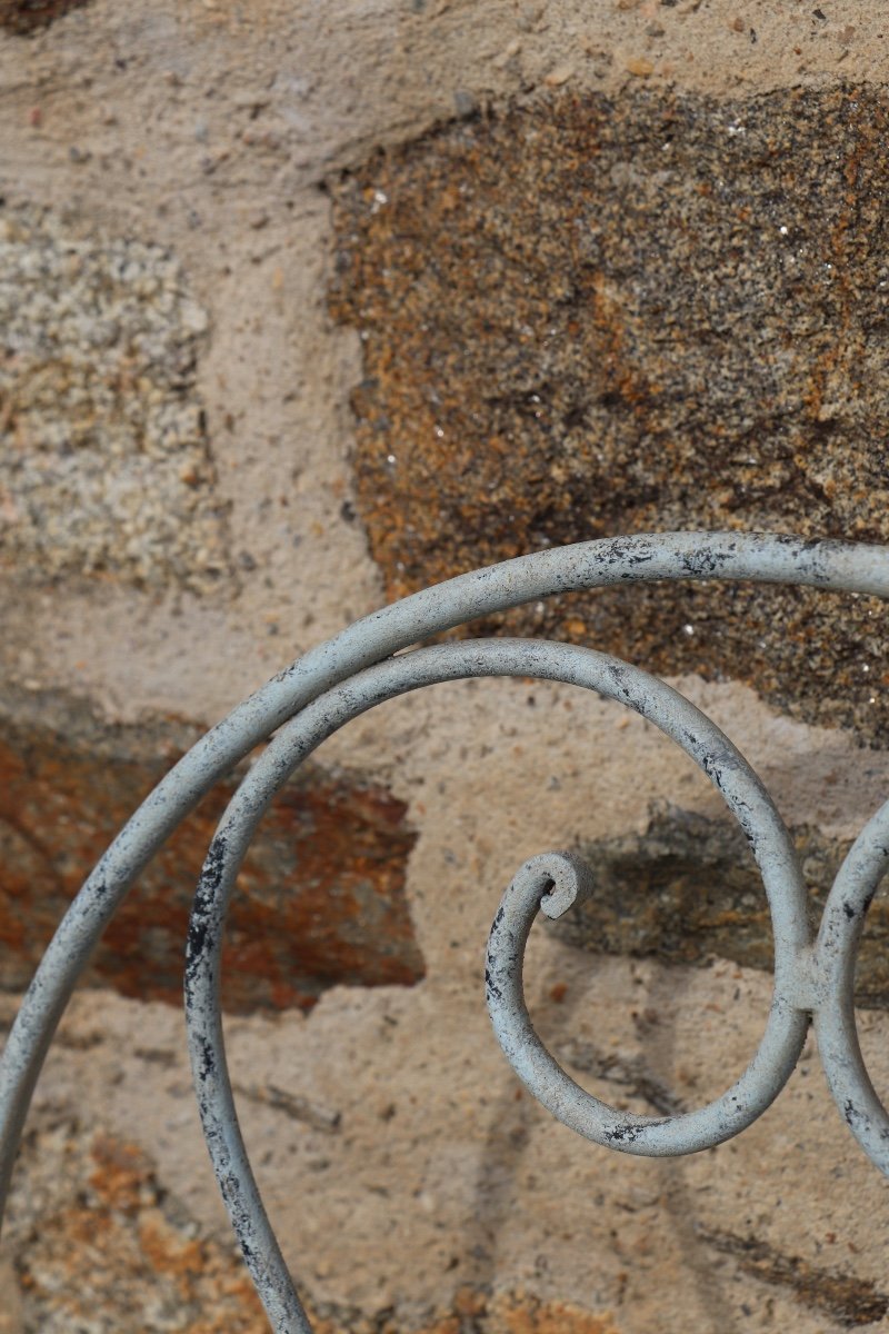Series Of 6 Wrought Iron Garden Chairs-photo-4