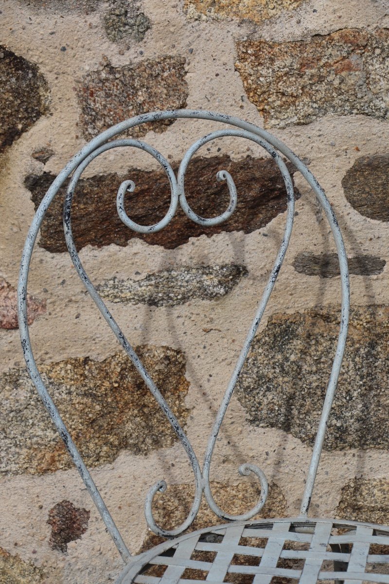 Series Of 6 Wrought Iron Garden Chairs-photo-5