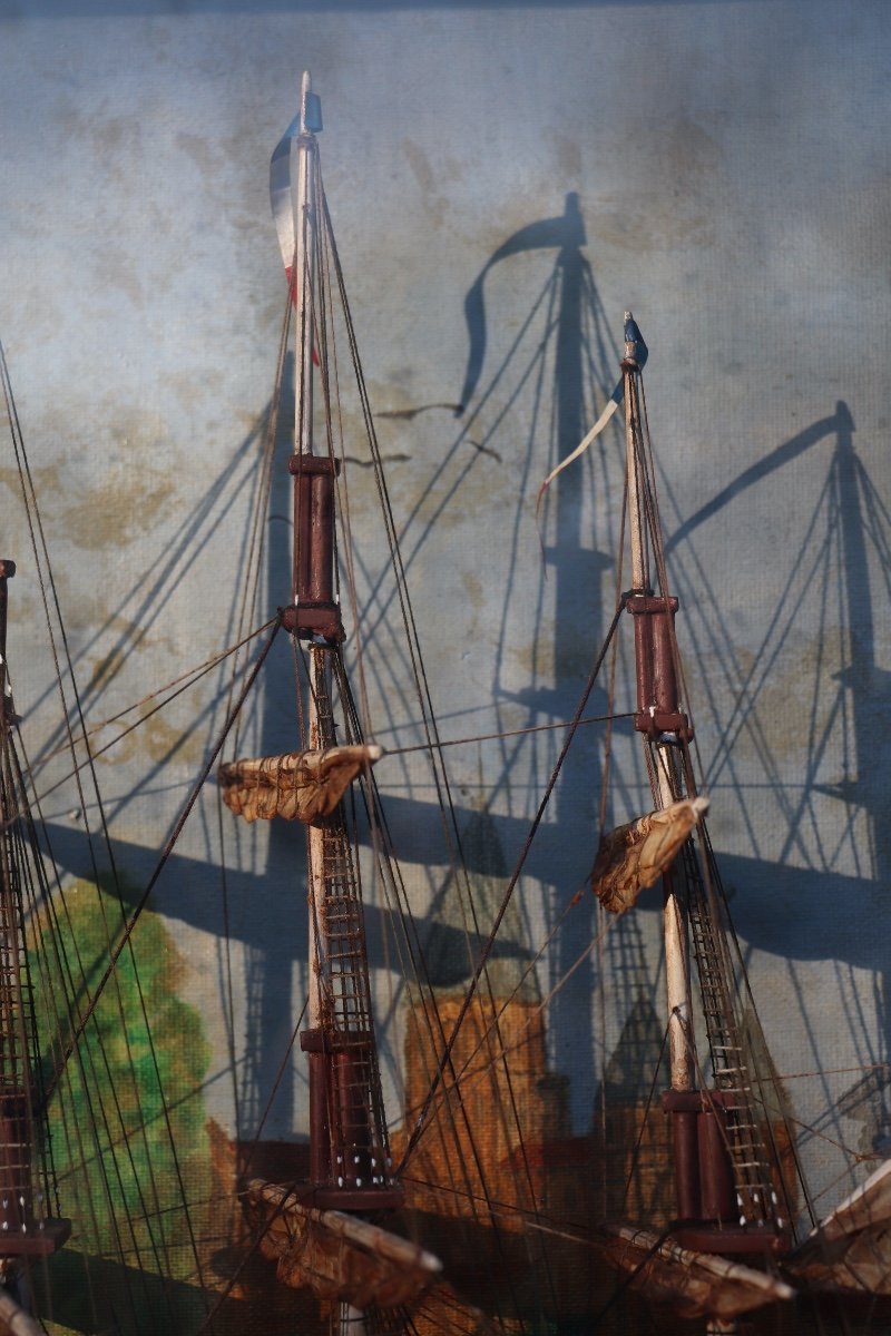 Large Diorama Marie Molinos, French Sailing Company-photo-3
