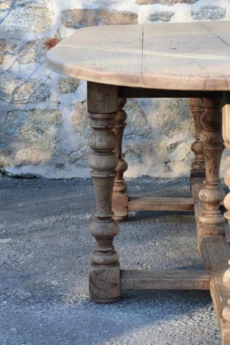 Large Louis XIII Style Oval Table, Oak, French Manor -photo-6