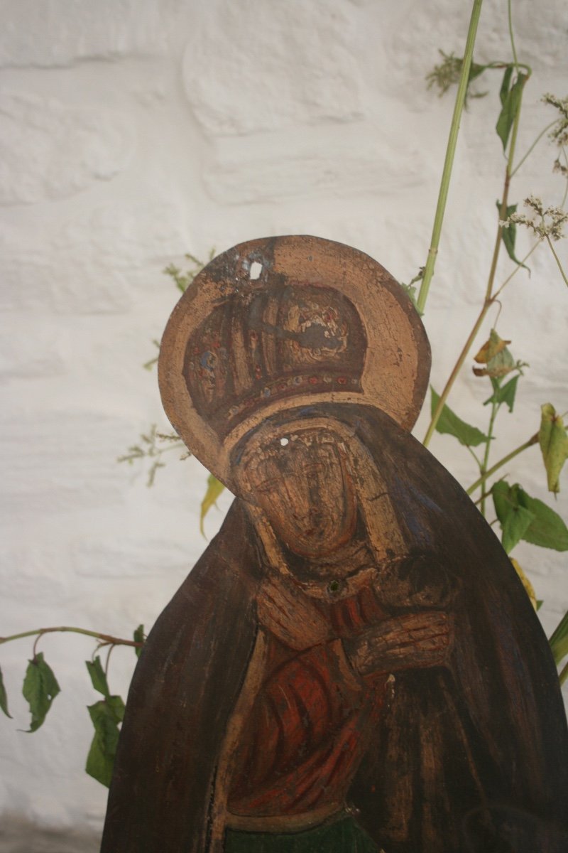 Holy Virgin Painted On Sheet Metal -photo-4