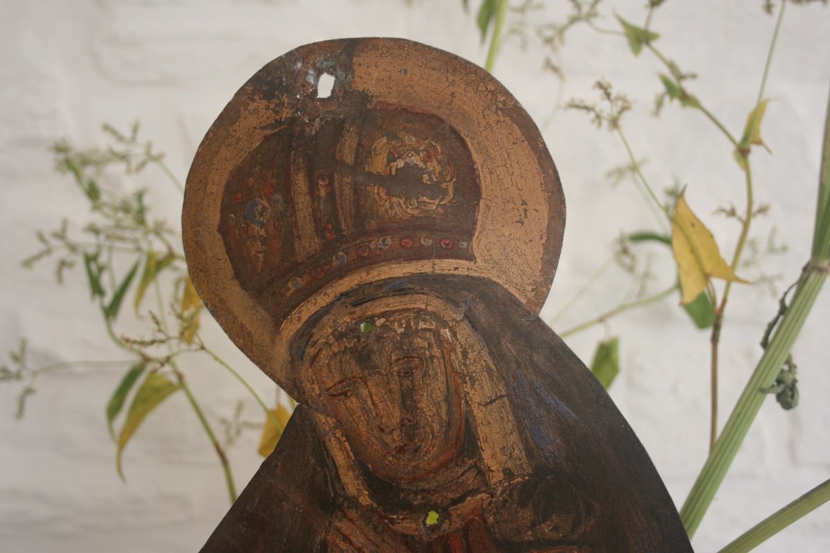 Holy Virgin Painted On Sheet Metal -photo-1