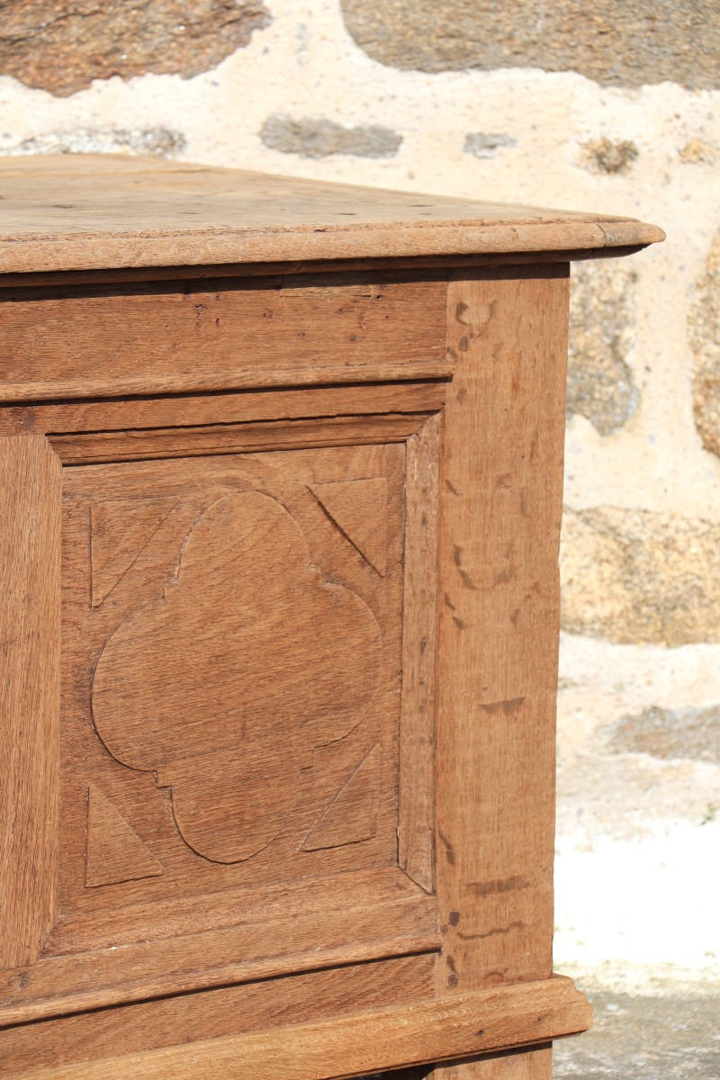 Large Antique Chest In Natural Wood – 18th Century -photo-4