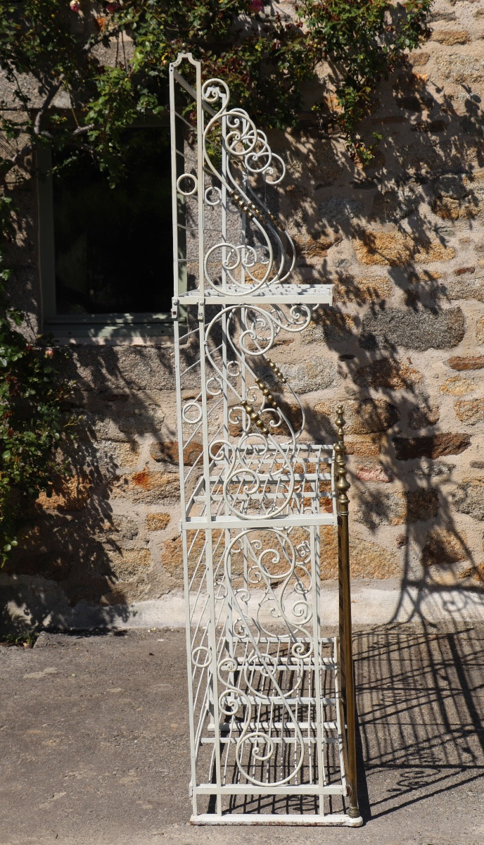 Large Baker's Shelf, 1950, Brass Wrought Iron-photo-3