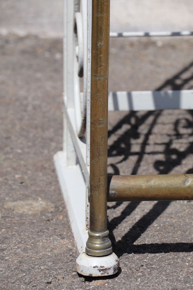 Large Baker's Shelf, 1950, Brass Wrought Iron-photo-6
