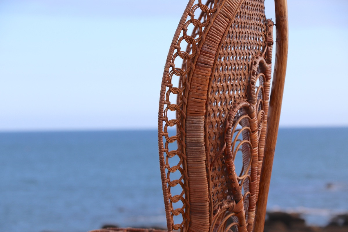 “emmanuelle” Armchair (peacock Chair) In Rattan, 20th Century, French-photo-8