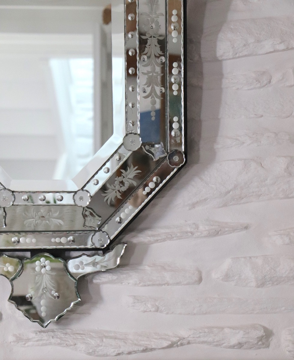Large Venetian Mirror, 20th Century-photo-3