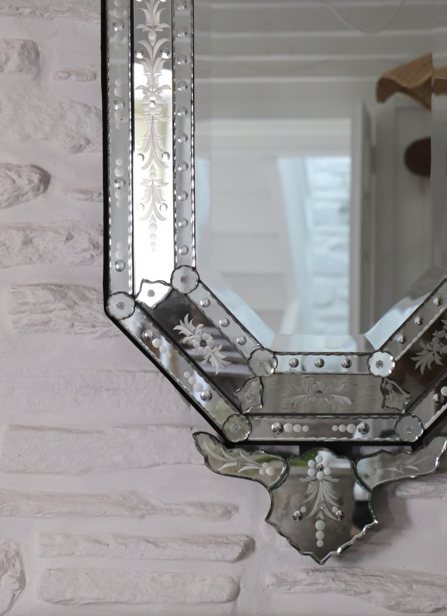 Large Venetian Mirror, 20th Century-photo-2