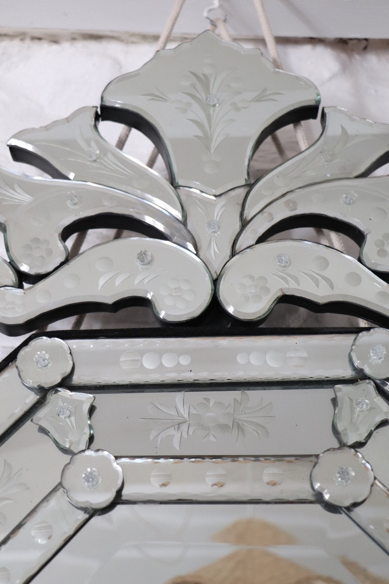 Large Venetian Mirror, 20th Century-photo-6