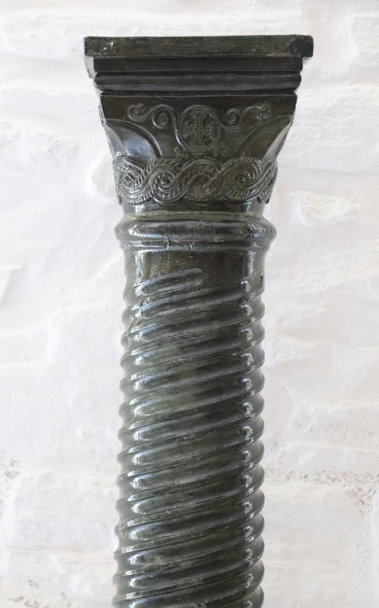 Large Twisted Column With Saddle, 20th Century-photo-2