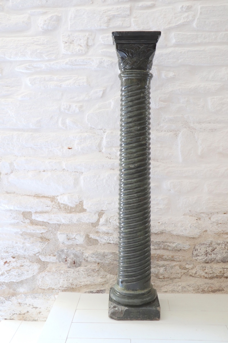 Large Twisted Column With Saddle, 20th Century