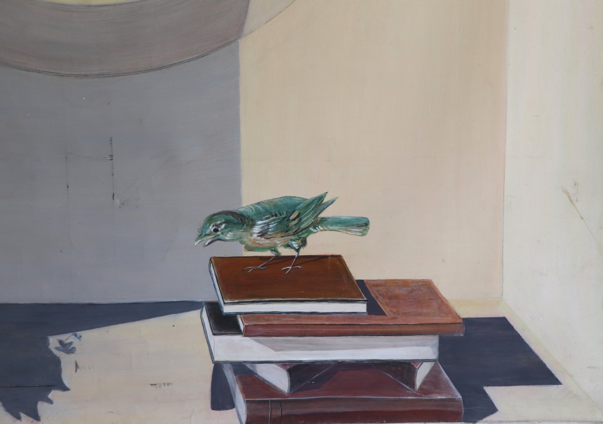 Grande huile sur toile panoramique en trompe-l’œil – XXe siècle-photo-2