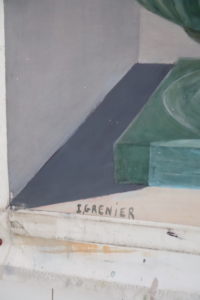 Grande huile sur toile panoramique en trompe-l’œil – XXe siècle-photo-5