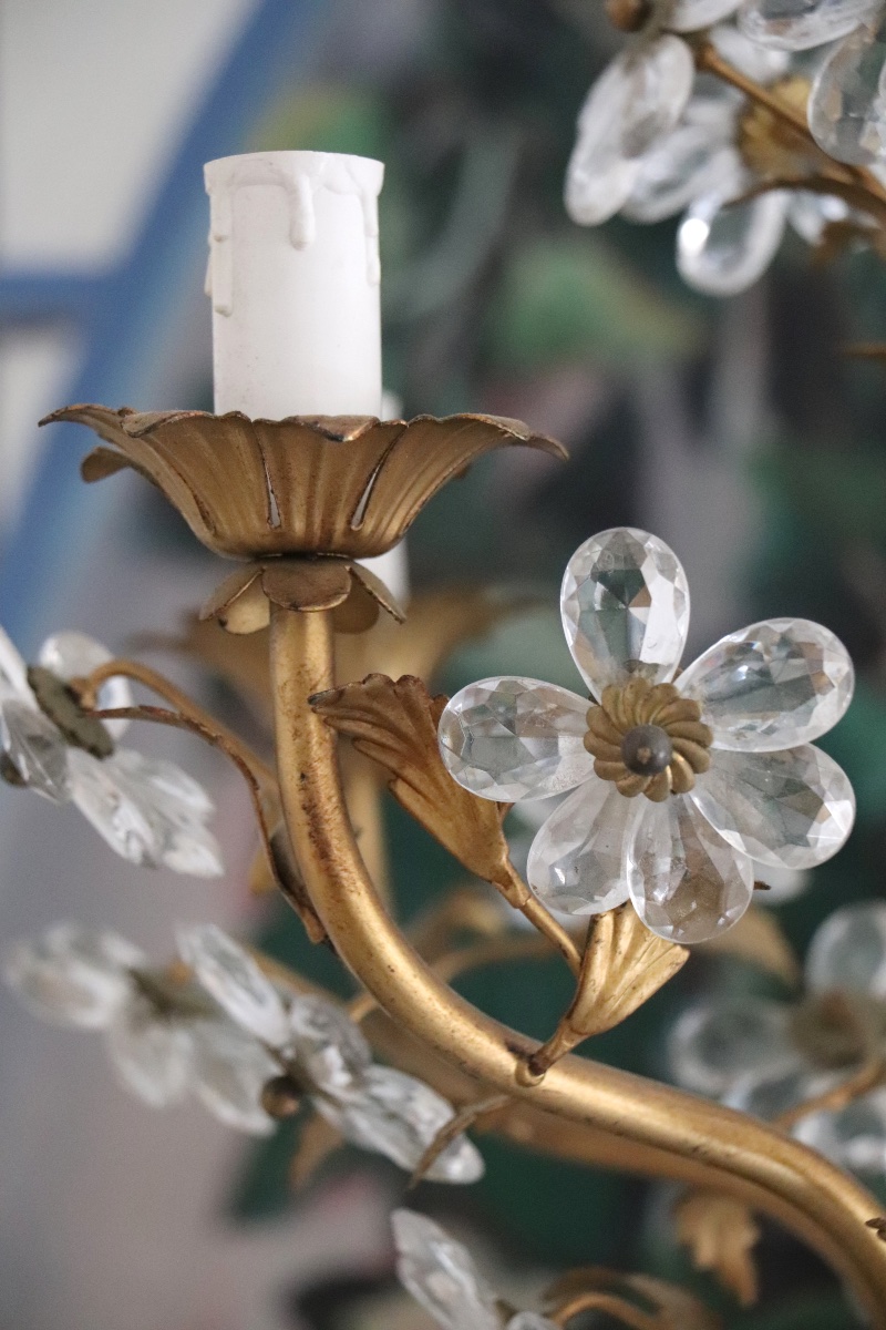  Floral Chandelier, 20th-century Florentine Style -photo-3