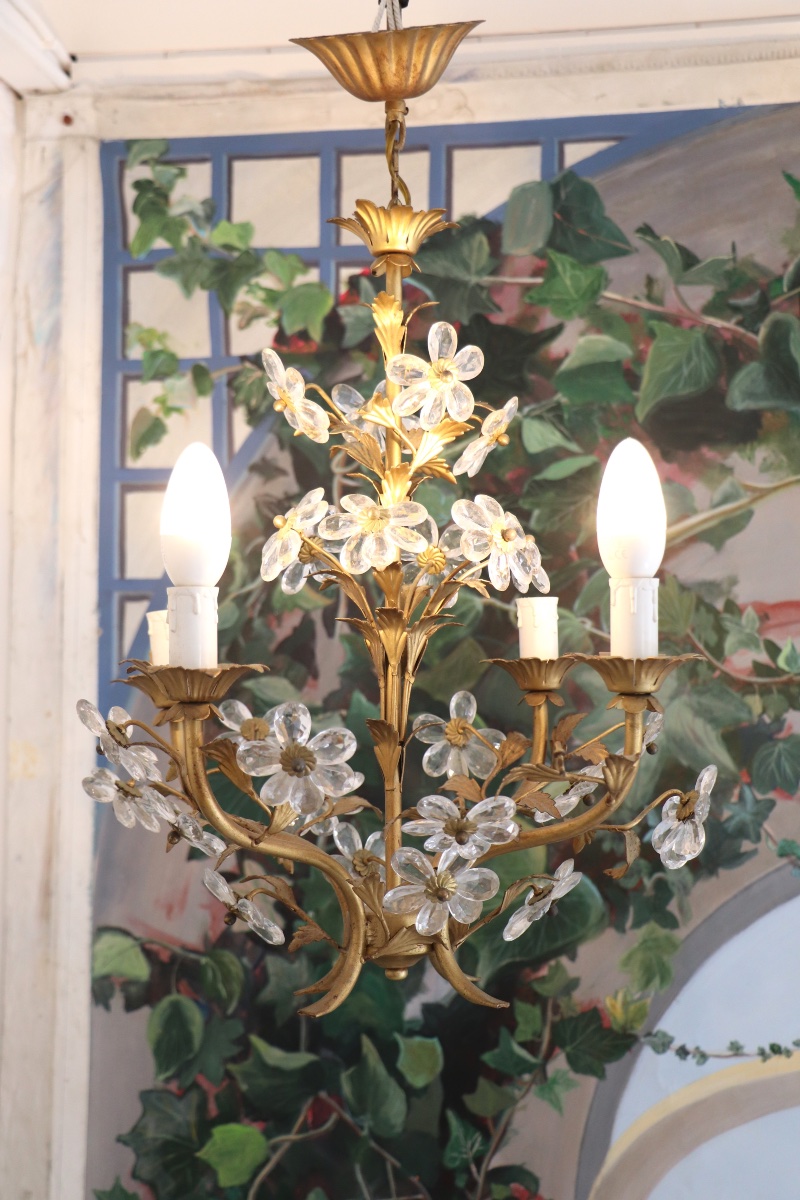  Floral Chandelier, 20th-century Florentine Style -photo-2