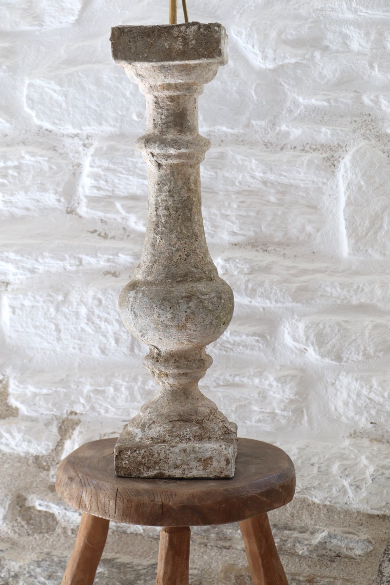 Stone-based Baluster Lamp – 20th Century-photo-4