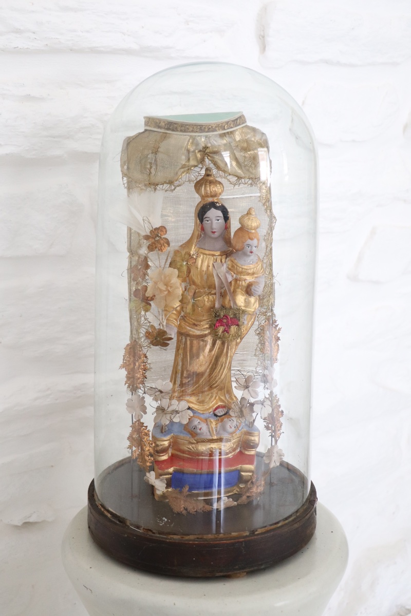 Sainte Vierge à l’Enfant sous globe - Santibelli, Vierge de Marseille, XIXᵉ siècle